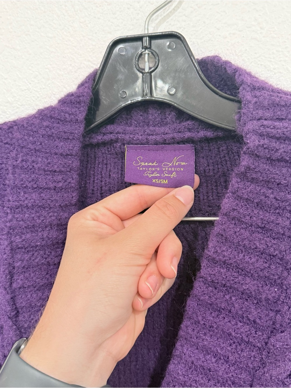 Taylor Swift Speak Now Taylor's Version Purple Chunky Knit Cardigan Size XS/SM - Picture 4 of 5